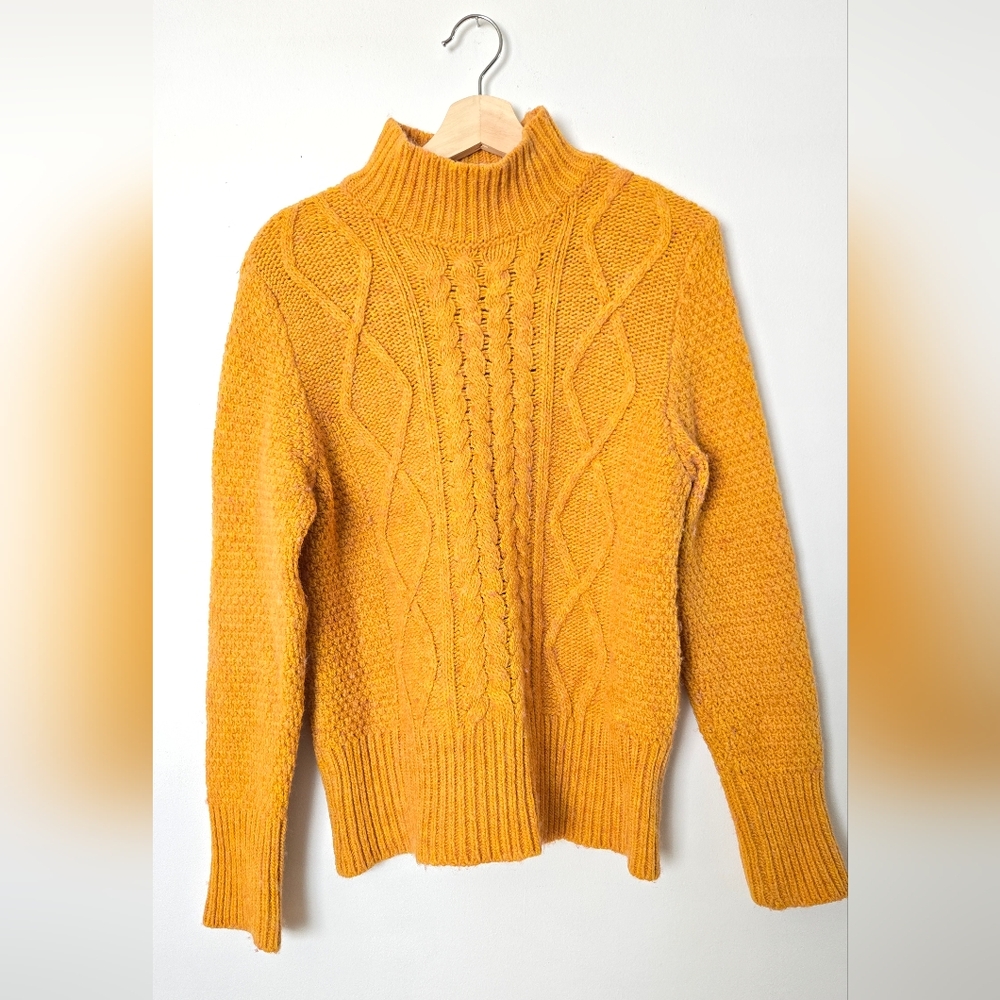 Mustard Yellow Cable Knit Sweater